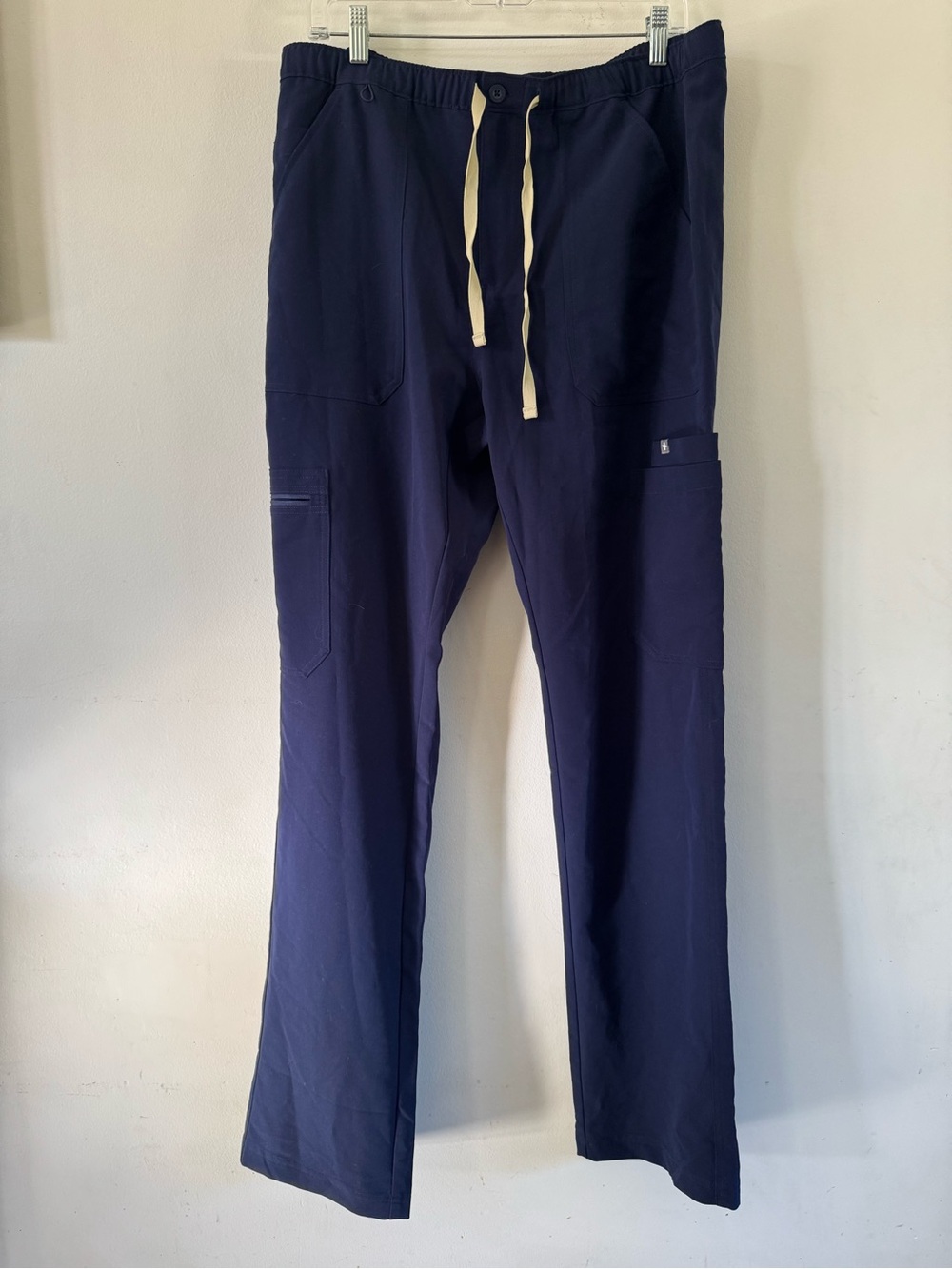 FIGS Womens Navy Blue Cargo Scrub Pants Technical Collection Drawstring